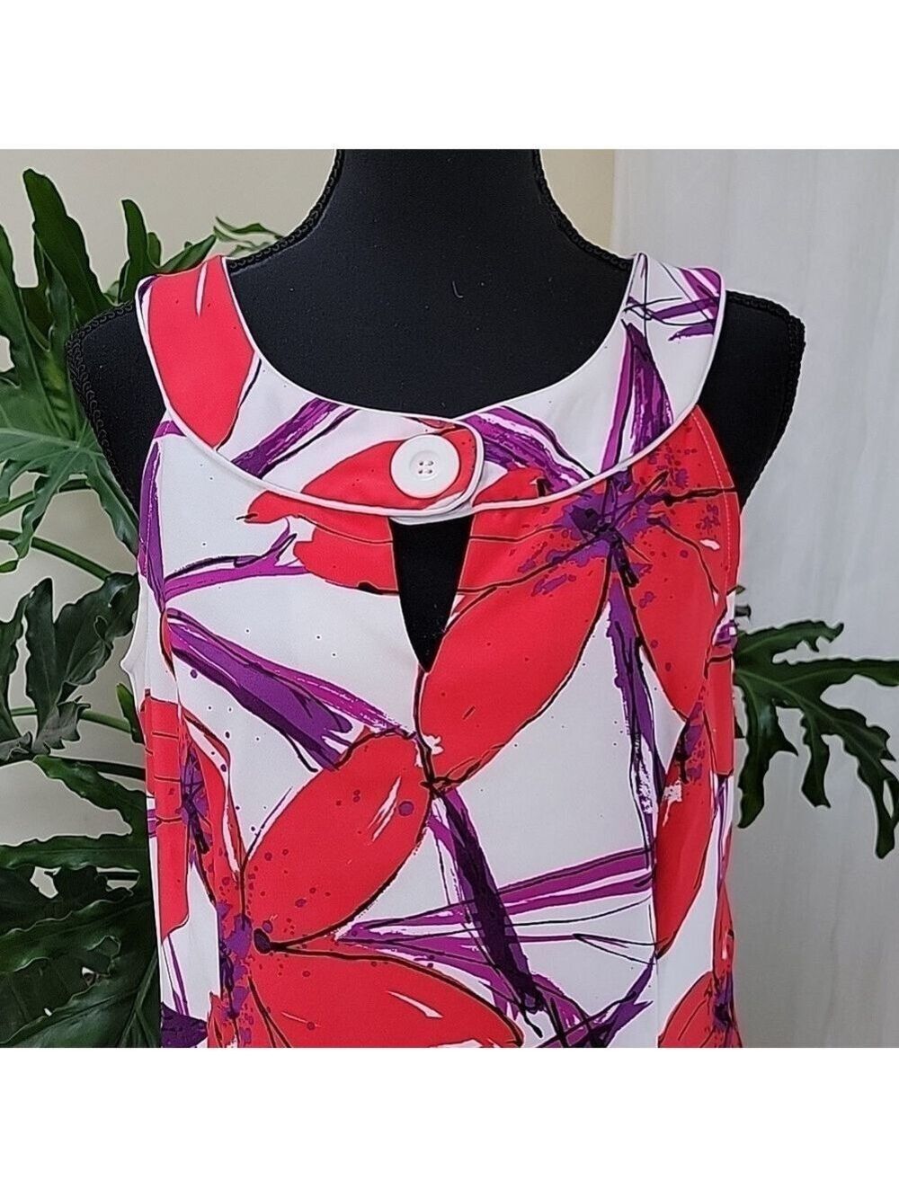 Signature by Sangria Oversized Floral Print Sheath Dress Size 10 EUC - Picture 2 of 10